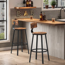 Set 2 Sgabelli 99x54x54 cm in Legno e acciaio Nero-2