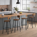 Set 2 Sgabelli 99x54x54 cm in Legno e acciaio Nero-4