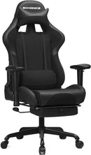 Sedia da Gaming Ergonomica 69x71x127,5-137,5 cm con Poggiapiedi in Tessuto Nero-1
