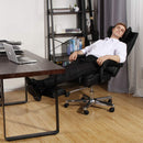 Sedia Poltrona da Ufficio Presidenziale 66x66x116-126 cm con Poggiapiedi in Similpelle Nero-2