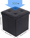 Pouf Contenitore 38x38x38 cm in Similpelle Nero-5