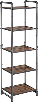 Scaffale 39,5x31x129,5 cm in Ferro e resina Nero-1