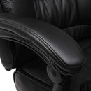 Sedia Poltrona da Ufficio Presidenziale 66x66x116-126 cm con Poggiapiedi in Similpelle Nero-9