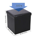 Pouf Contenitore 38x38x38 cm in Similpelle Nero-7