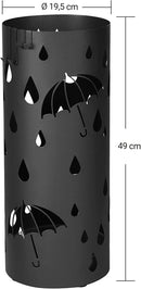 Portaombrelli 19,5x19,5x49 cm in Metallo Nero-7