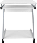 Scrivania Tavolino Porta PC da Ufficio 60x48x73 cm in Acciaio Bianco-8