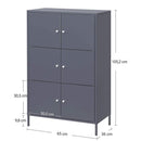 Mobiletto  65x36x105 cm in Acciaio Grigio-4