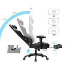 Sedia da Gaming Ergonomica 69x71x127,5-137,5 cm con Poggiapiedi in Tessuto Nero-4