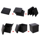 Pouf Contenitore 38x38x38 cm in Similpelle Nero-8
