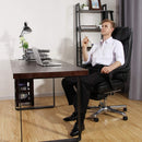 Sedia Poltrona da Ufficio Presidenziale 66x66x116-126 cm con Poggiapiedi in Similpelle Nero-3