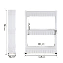 Carrello da Cucina 54,5x12,7x72,5 cm in Polipropilene Bianco-6