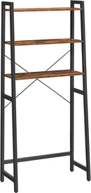 Mensole Sopra WC Salvaspazio 64x30x156 cm in Legno e acciaio Nero-1