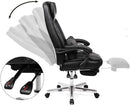 Sedia Poltrona da Ufficio Presidenziale 66x66x116-126 cm con Poggiapiedi in Similpelle Nero-5