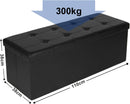 Pouf Contenitore 110x38x38 cm in Similpelle Nero-4