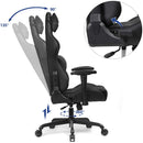 Sedia da Gaming Ergonomica 69x71x128-138 cm in Similpelle Nero-3