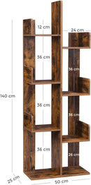 Libreria 50x25x140 cm in Legno Marrone Rustico-7