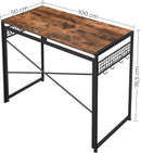 Scrivania da Ufficio 100x50x75 cm in Legno e Acciaio Marrone Rustico-5