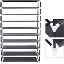 Scarpiera da Campeggio 100x28x162 cm in Tessuto non Tessuto Nero-5