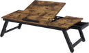 Vassoio Scrivania per Laptop da Letto 71x35x23 cm in MDF e Bambù Nero-1