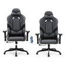 Sedia da Gaming Ergonomica 69x71,5x125-135 cm in Tessuto Grigio-8
