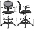 Sedia da Ufficio Operativa 50x58x101-120 cm in Tessuto Nero-7