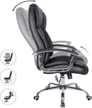 Sedia Poltrona da Ufficio Presidenziale 69x62x108-114,5 cm in Similpelle Nero-5