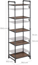 Scaffale 39,5x31x129,5 cm in Ferro e resina Nero-4
