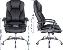 Sedia Poltrona da Ufficio Presidenziale 69x62x108-114,5 cm in Similpelle Nero-7