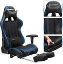 Sedia da Gaming Ergonomica 69x71x127,5-137,5 cm con Poggiapiedi in Tessuto Nero-5