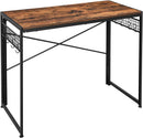 Scrivania da Ufficio 100x50x75 cm in Legno e Acciaio Marrone Rustico-1