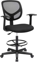 Sedia da Ufficio Operativa 50x58x101-120 cm in Tessuto Nero-1