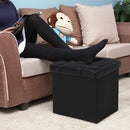 Pouf Contenitore 38x38x38 cm in Similpelle Nero-2