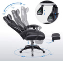 Sedia da Gaming Ergonomica 69x69x113-120 cm con Poggiapiedi in Similpelle Nero-3