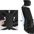 Poltrona Direzionale da Ufficio 73x72x118-127,5 cm con Poggiapiedi in Tessuto Nero-5