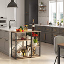 Mobiletto da Cucina 90x40x84 cm in Legno e ferro Grigio-4