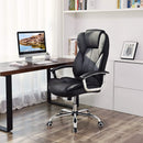 Sedia Poltrona da Ufficio Presidenziale 69x62x108-114,5 cm in Similpelle Nero-2