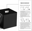 Pouf Contenitore 38x38x38 cm in Similpelle Nero-2
