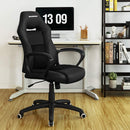 Poltrona Direzionale da Ufficio 70x64x106-116 cm in Similpelle Nero-2