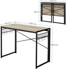 Scrivania da Ufficio 100x50x75 cm in Legno e Acciaio Nero-5