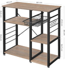 Mobiletto da Cucina 90x40x84 cm in Legno e ferro Grigio-5