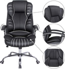 Sedia Poltrona da Ufficio Presidenziale 69x62x108-114,5 cm in Similpelle Nero-4