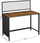 Scrivania da Ufficio 118x60x114,5 cm in Legno e Acciaio Nero-5