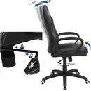 Poltrona Direzionale da Ufficio 70x64x106-116 cm in Similpelle Nero-3