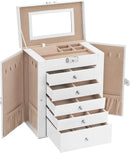 Scatola Porta Orologi Uomo e Donna 26x15x32 cm in MDF Bianco-1