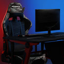 Sedia da Gaming Ergonomica 69x71x127,5-137,5 cm con Poggiapiedi in Tessuto Nero-8