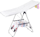 Stendibiancheria Pieghevole 147x56x97-128 cm in Acciaio Argento-8