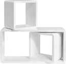 Set 3 Mensole a Cubi in MDF Bianco-1