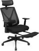 Poltrona Direzionale da Ufficio 73x72x118-127,5 cm con Poggiapiedi in Tessuto Nero-1