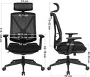 Poltrona Direzionale da Ufficio 73x72x118-127,5 cm con Poggiapiedi in Tessuto Nero-6