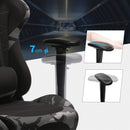 Sedia da Gaming Ergonomica 69x71x127,5-137,5 cm con Poggiapiedi in Tessuto Nero-6